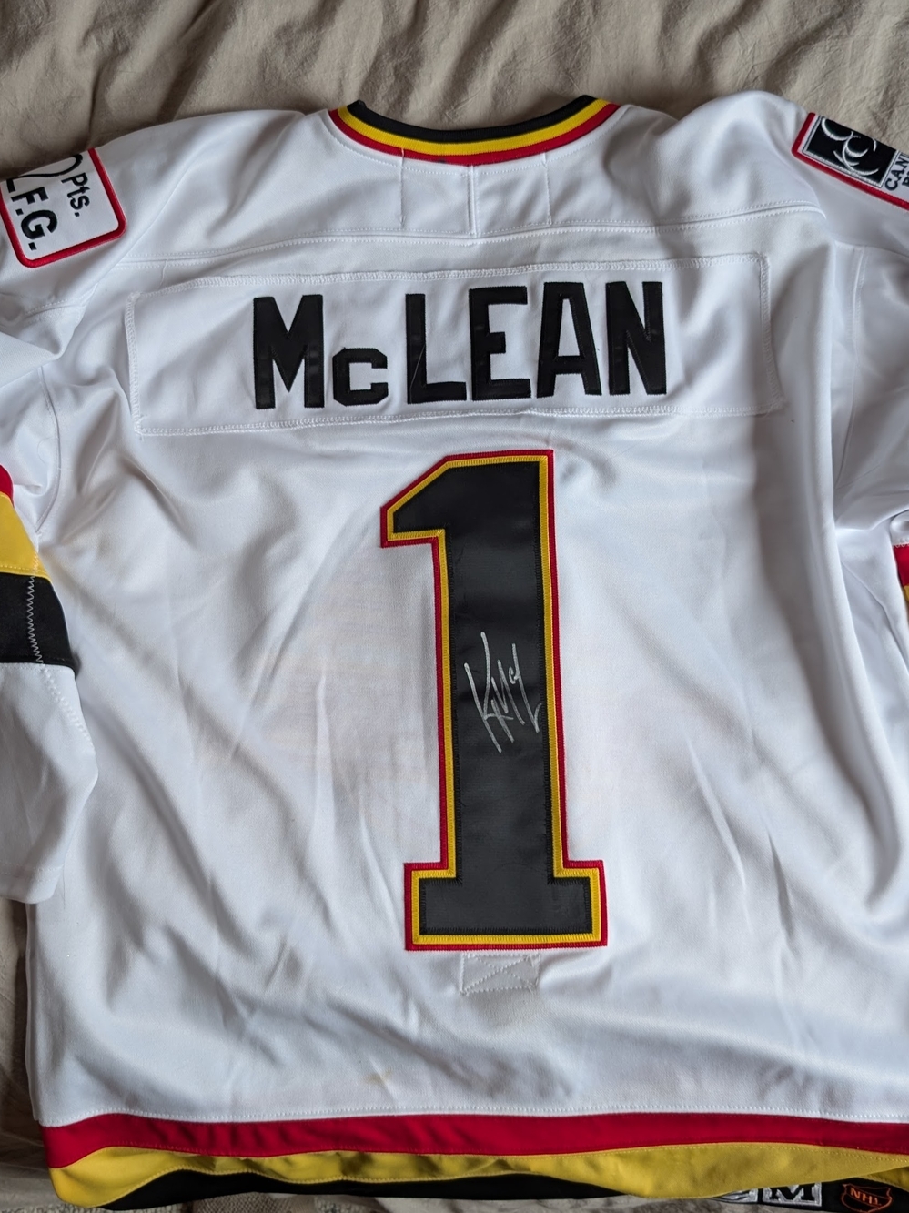 1994 Standly Cup Signed Kirk McLean Jersey